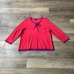 Lands End Cashmere Sweater Sz 2X Pink Classic Preppy Feminine Quiet Luxury Cozy